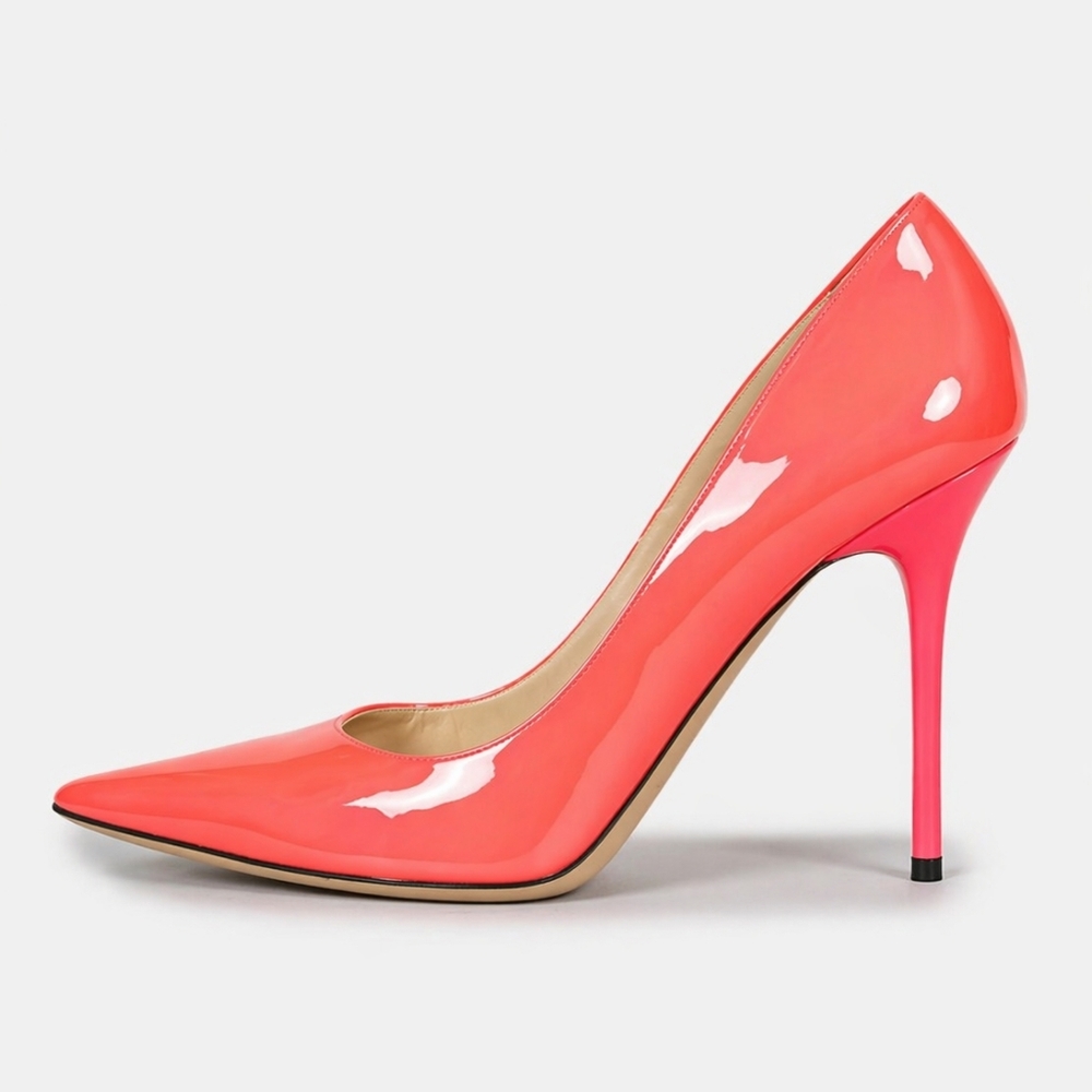 JIMMY CHOO Abel Neon Patent Leather Heels 39